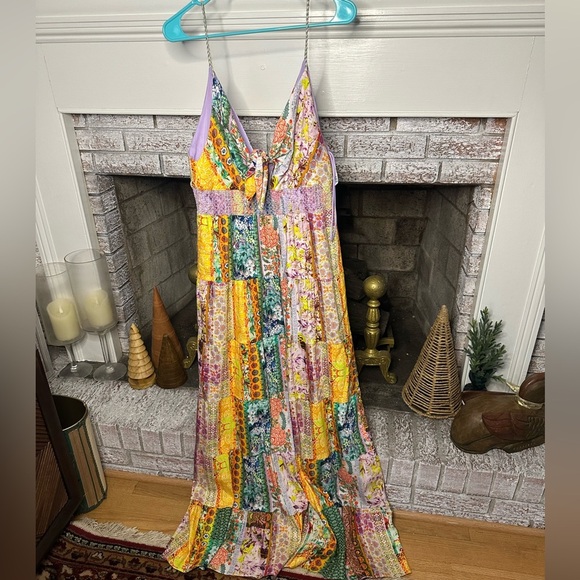 Alice + Olivia Vintage Summer Lavender Floral Textured Patchwork Dress - Picture 1 of 5